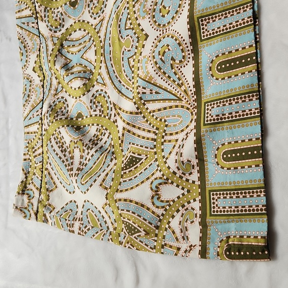 J.Crew, Women's Green and Blue Pattern Midi, Skirt Size 10 with Side zipper - Picture 2 of 6